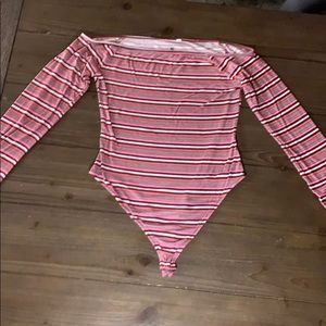 Off the shoulder long sleeve bodysuit size small.